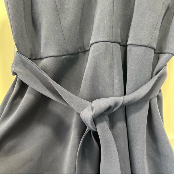 Karen Millen Navy Structured Strapy Halter Tapered Leg Jumpsuit Romper Size 4 - Picture 4 of 14